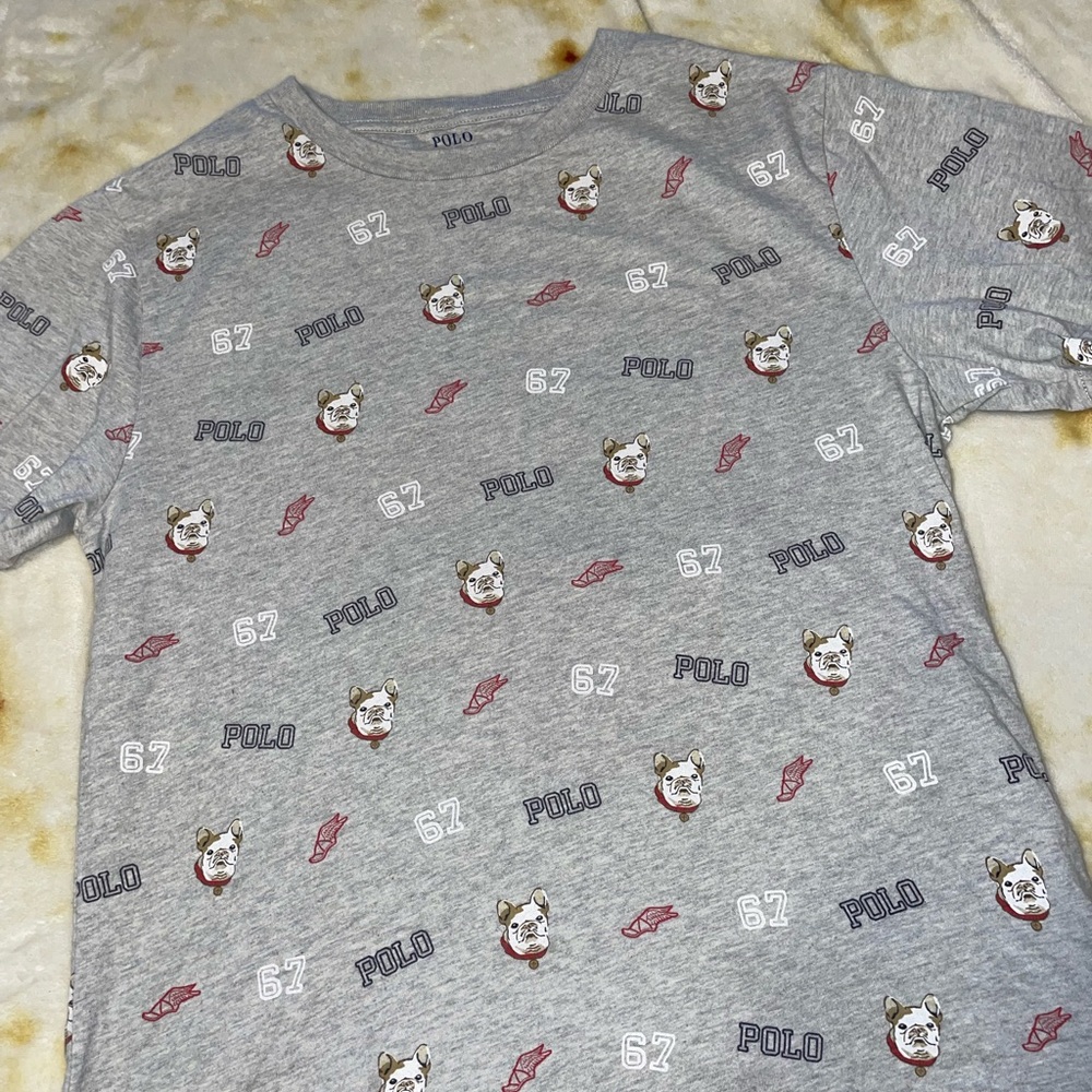 Polo by Ralph Lauren Gray T-Shirt with Bulldog Design